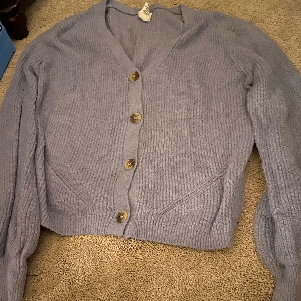 COPY - COPY - Joie Blue/Soft Purple v neck Sweater